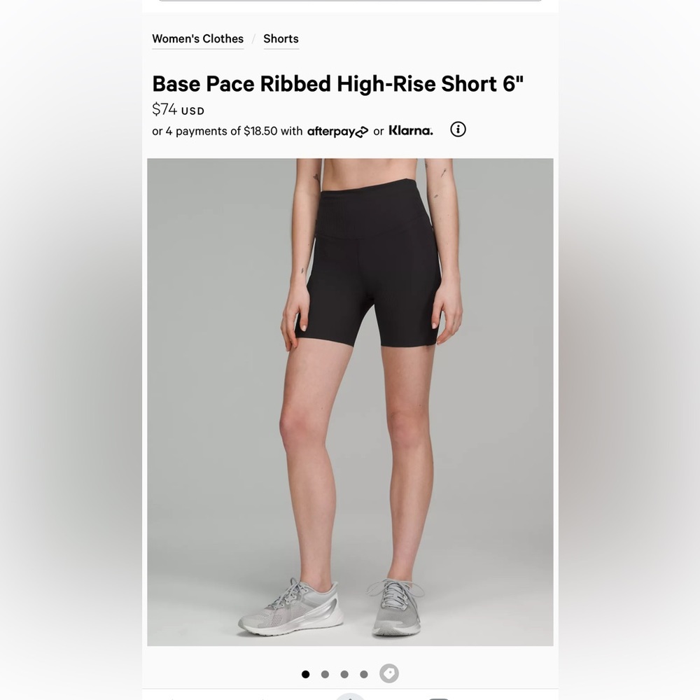 Lululemon Base Pace Ribbed High-Rise Short (size 6)